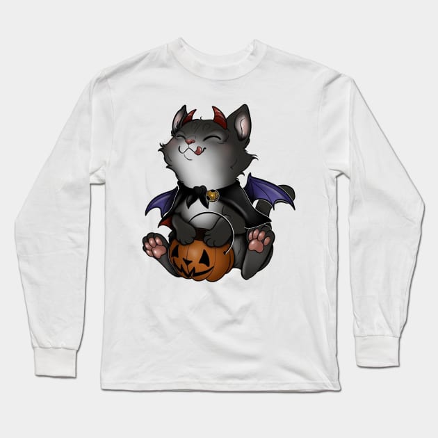 vampire cat Long Sleeve T-Shirt by Ninja banana